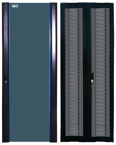 Комплект дверей 42U, 800 мм, черный, передняя - стекло, задняя - распашная перфорированна TWT TWT-CBB-DR42-8x-S-GP во Владивостоке Аксессуары для стоек и шкафов Pintop.ru