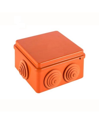 JBS100 Коробка огн. E110, о/п 100х100х55мм, без галогена, 6 вых., IP55, 10P, (0,15-2,5 мм2), цвет оранж. Экопласт (43427HF) во Владивостоке Распределительные коробки Pintop.ru