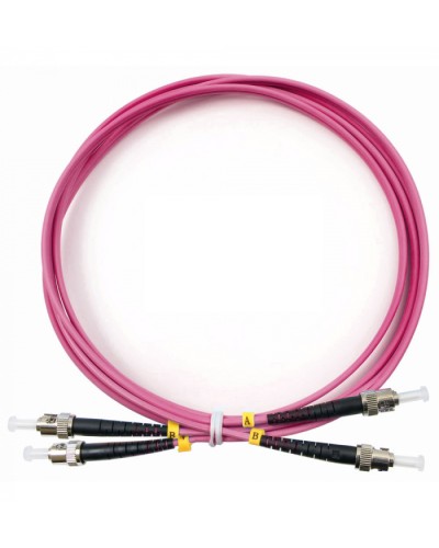 Шнур оптический duplex ST-ST 50/125 mm OM4 1м LSZH Cabeus FOP-50-OM4-ST-ST-1m во Владивостоке Патч-корды оптические Pintop.ru