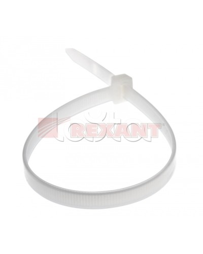 Хомут-стяжка нейлоновый 8х400 мм белый (100шт/уп) REXANT 07-0400-8 во Владивостоке Стяжки-хомуты Pintop.ru