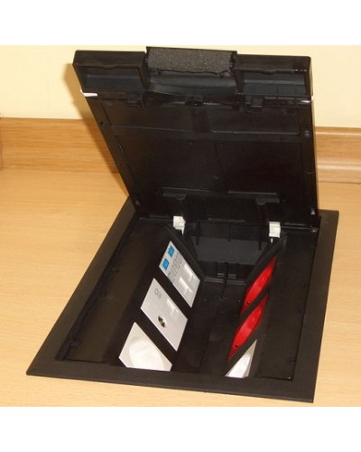 Люк в пол на 6 модулей (45х45мм) с суппортом и коробкой, пластик Экопласт 70062 во Владивостоке Системы лючков и колонн Pintop.ru