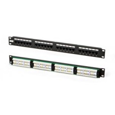 Патч-панель высокой плотности 19", 0.5U, 24 порта RJ-45, категория 5e, Dual IDC Hyperline PPHD-19-24-8P8C-C5e-110D