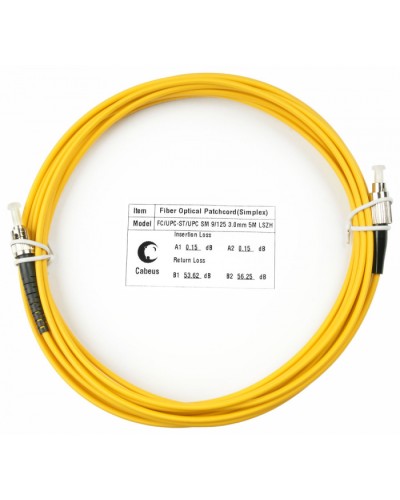 Шнур оптический simplex FC-ST 9/125 sm 15м LSZH Cabeus FOP(s)-9-FC-ST-15m во Владивостоке Патч-корды оптические Pintop.ru