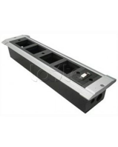 Блок настольный встраиваемый, с выключателем нагрузки на 4 модуля (45х45мм) для креп. к столу (алюмин) Экопласт 70324 во Владивостоке Аксессуары для кабель-канала Pintop.ru