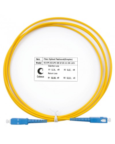 Шнур оптический simplex SC-SC 9/125 SM 2 м LSZH Cabeus FOP(s)-9-SC-SC-2M во Владивостоке Патч-корды оптические Pintop.ru