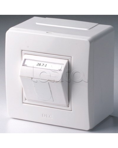 Коробка в сборе с 1 розеткой RJ45, кат.5е (телефон / компьютер), белая DKC 10665 во Владивостоке Распределительные коробки Pintop.ru
