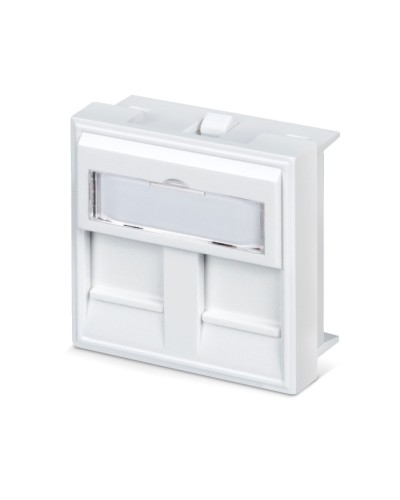 Вставка 45x45 (Mosaic) для 2 модулей формата Keystone Jack с маркером (FP-45-2M) Пожтехкабель СКС (202-032) во Владивостоке Модули Keystone Pintop.ru