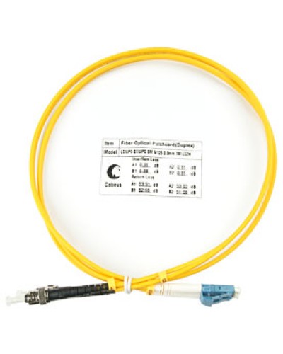 Шнур оптический duplex LC-ST 9/125 SM 1 м LSZH Cabeus FOP(d)-9-LC-ST-1M во Владивостоке Патч-корды оптические Pintop.ru