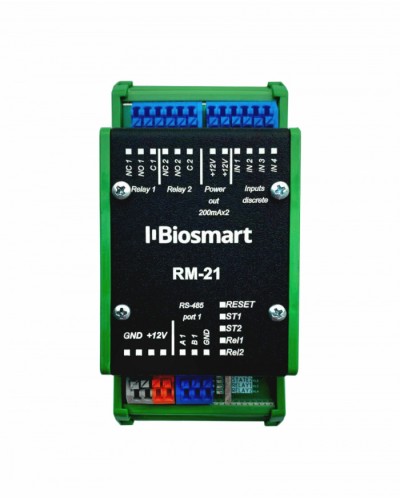Релейный модуль BioSmart RM-21 OSDP во Владивостоке Контроллеры СКУД BioSmart Pintop.ru