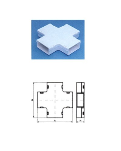 Х-соединитель с основой 100х27 на 100х27 TWT TWT-CT102/102-XB-WH во Владивостоке Аксессуары для кабель-канала Pintop.ru