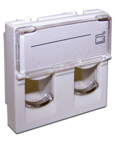 Вставка 45x45 на 2 модуля, со шторкой и увеличенным окном маркировки, белая LANMASTER (LAN-SIP-24L-WH) во Владивостоке Коннекторы и разъемы Pintop.ru