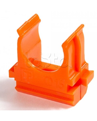 Крепёж-клипса для труб АБС-пластик оранжевая д25 в малой упаковке (10шт/500шт уп/кор) Промрукав (PR13.0068) во Владивостоке Держатели, клипсы, скобы Pintop.ru