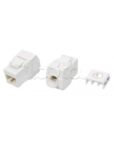 Вставка Keystone Jack RJ-45(8P8C) Hyperline KJ8-8P8C-C5e-180-TLS-WH во Владивостоке Модули Keystone Pintop.ru