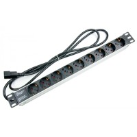 Блок на 9 розеток IEC 320 горизонтальный для 19' шкафов Cabeus PDU-9P-2IEC