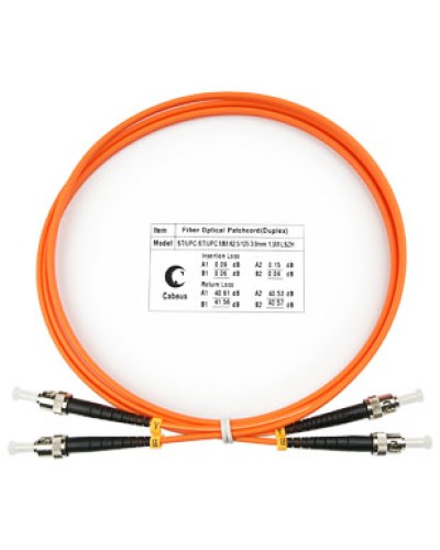 Шнур оптический duplex ST-ST 62,5/125 mm 1,5м LSZH Cabeus FOP-62-ST-ST-1,5m во Владивостоке Патч-корды оптические Pintop.ru