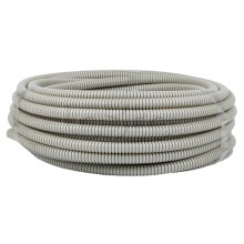 Труба гофр. ПВХ с протяжкой d16 мм (25 м) серая EKF-Plast (tg-z-16-25n)