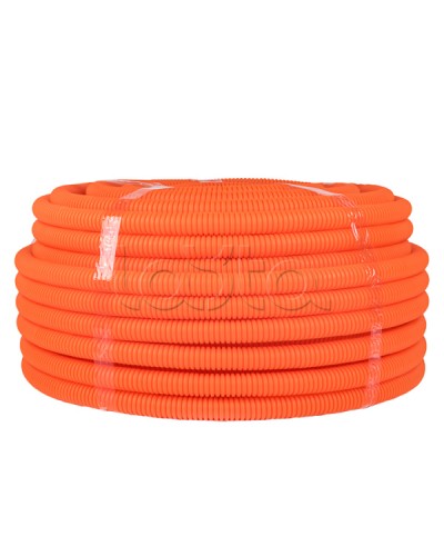 Труба гофр. ПНД тяжелая с протяжкой d25 мм (50 м) оранжевая EKF-Plast (tpnd-25-to) во Владивостоке Труба гофрированная Pintop.ru